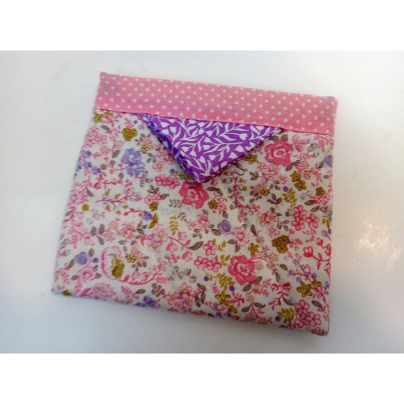 Hand-Sewn Mixed Print Quilted Tissue Jewelry Makeup 5x5 Pouch - Picture 2 of 5